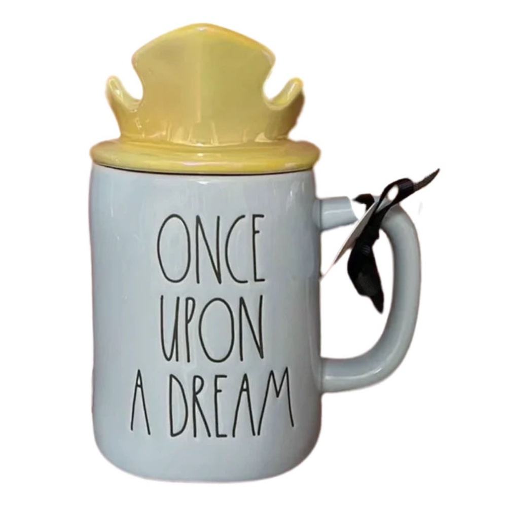Rae Dunn ONCE UPON A DREAM - Sleeping Beauty Mug with Crown Topper